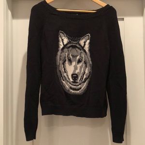 Forever 21 Sweaters - FOREVER 21 Black Long Sleeve Wolf Sweater Forever 21 Sweaters - FOREVER 21 Black Long Sleeve Wolf Sweater
